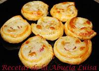 ESPIRALES DE HOJALDRE CON JAMÓN Y QUESO