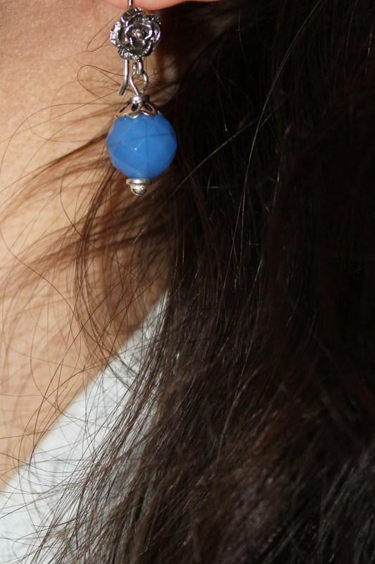 pendientes de cristal azul