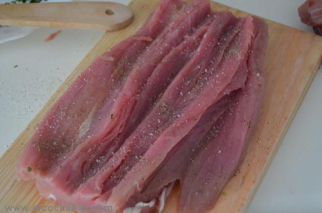 Solomillo relleno de champiñones y nueces