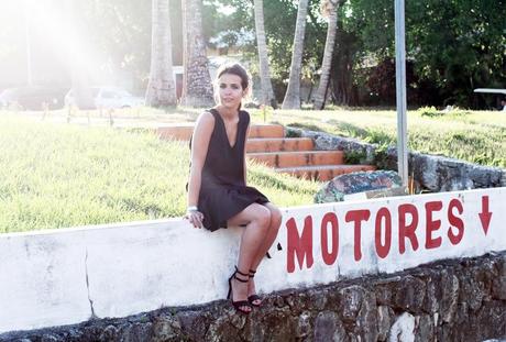 NEOPRENE BLACK DRESS