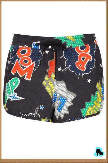 COLECCIÓN COMIC GIRL DE TOPSHOP Pow Print Runner Shorts 16,00 €