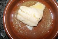 Risotto de espinacas con bacalao al pil pil