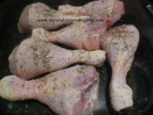 Pollo al horno con aceitunas y pasas