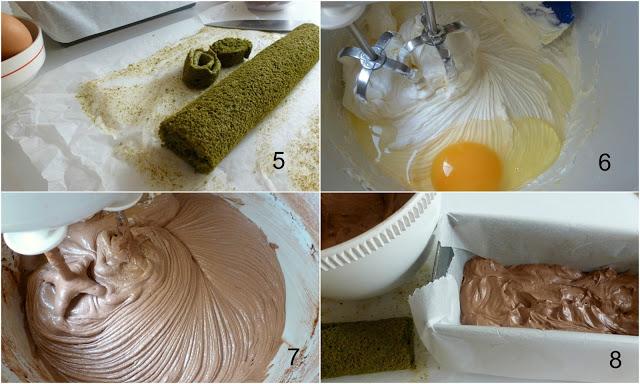 Rollo de Té Matcha en Bizcocho de Chocolate