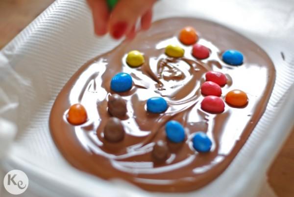 Handmade chocolate M&Ms bar