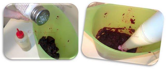 Pastel de remolacha y tronquitos de bonito con vinagreta de mango