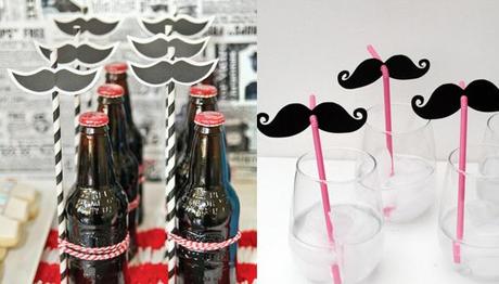 Ideas para una fiesta bigote, ¡con imprimibles! pajitas con bigotes