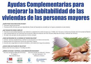 Ayudas complementarias para mejorar la habitabilidad de las viviendas de las personas mayores de Mejorada-Velilla