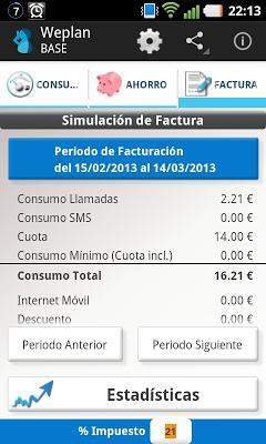 weplan simulacion factura