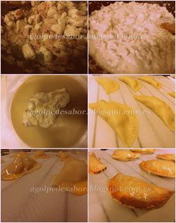 Empanadillas rellenas de pollo a la carbonara