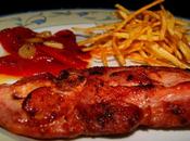 Chuleta pavo pimientos piquillo patata paja