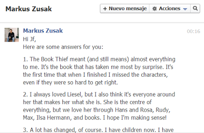 ¡Mi Entrevista  A Markus Zusak!