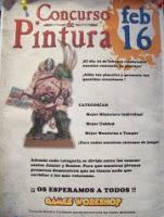 Poster anunciando el concurso de pintura de la tienda de Games Workshop de Valladolid