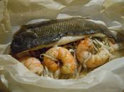 Lubina papillote gulas gambas