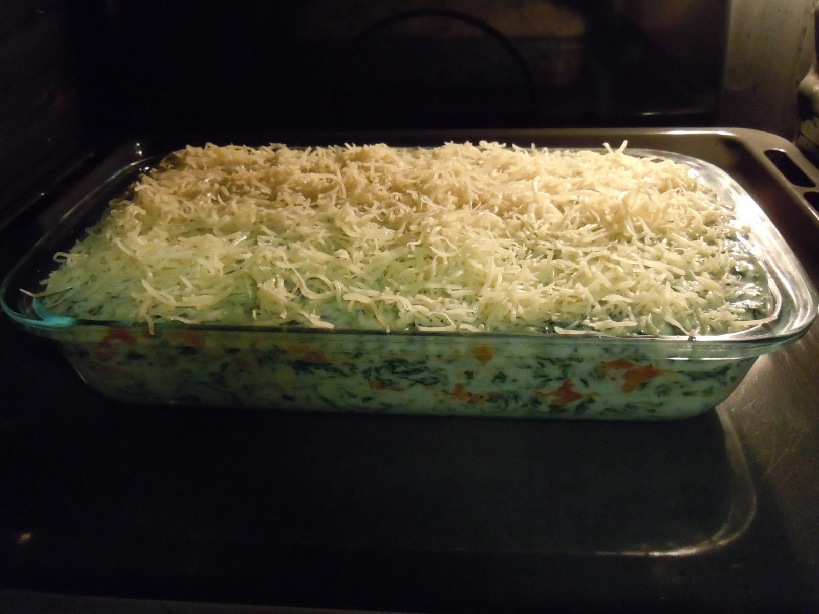 Lasaña de carne y bechamel de espinacas