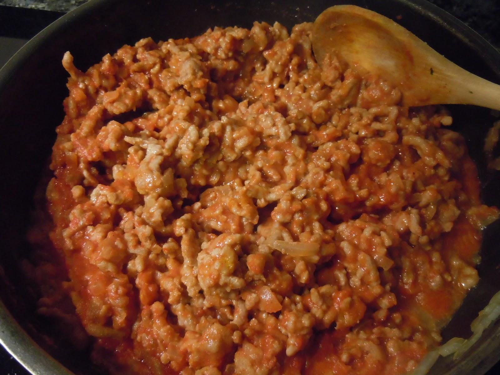 Lasaña de carne y bechamel de espinacas