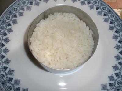 Arroz Blanco con Curry, Setas, Pollo y Tofu