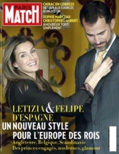 D. Felipe y Dña. Letizia, de Felipe Varela, en portada de Paris Match