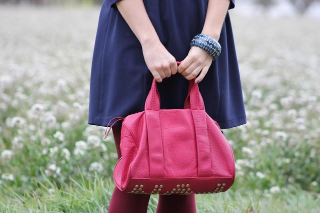 Navy & burgundy