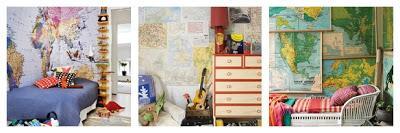 DECORACION INFANTIL:MAPAS EN LA PARED