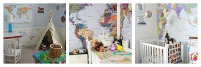 DECORACION INFANTIL:MAPAS EN LA PARED