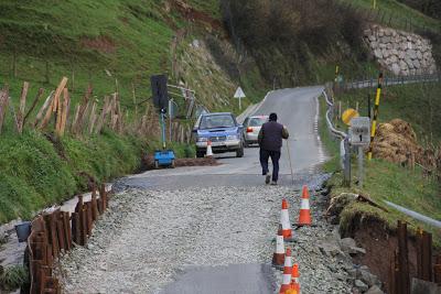 El desprendimiento de la carretera a Gaztelu