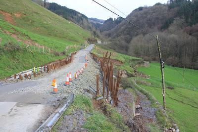 El desprendimiento de la carretera a Gaztelu