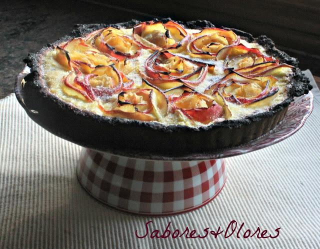 TARTA DE ROSAS DE MANZANA A LA CANELA