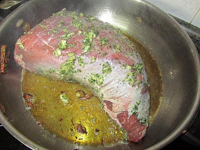 Ternera asada en salsa de verduras