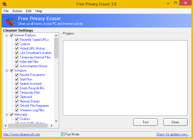 Privacy Eraser gratis: borrar todos los rastros de su Internet y PC.