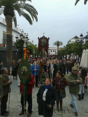 Doscientos peregrinos pastoreños en Almonte ante la Virgen del Rocío