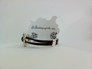 pulsera cuero y zamak