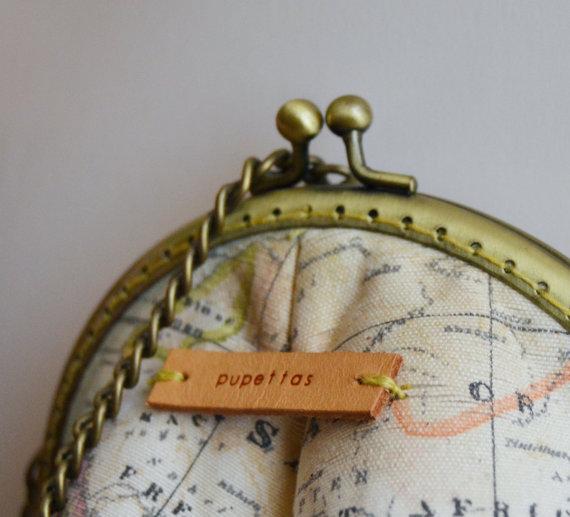 Bolso Bon Voyage. Tela mapamundi.