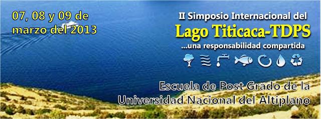 Ponencia II Simposio Internacional del Lago Titicaca, Puno, Perú 7, 8 y 9 de Marzo de 2013