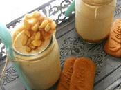 Yogur especias, galletas speculoos piñones caramelizados