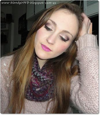 Look con labios violeta