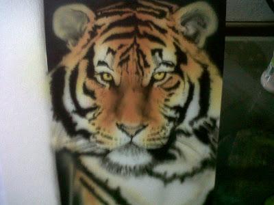 Cuadro con la Aerografía de un Tigre