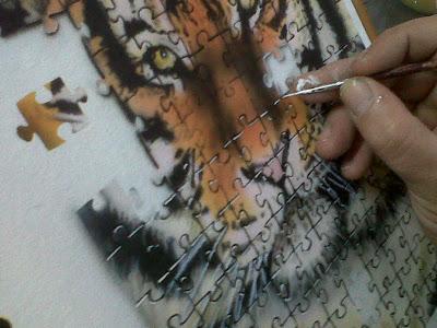 Cuadro con la Aerografía de un Tigre