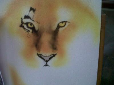 Cuadro con la Aerografía de un Tigre