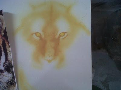 Cuadro con la Aerografía de un Tigre