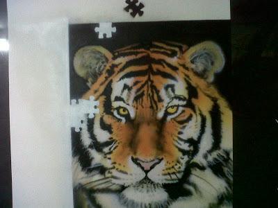 Cuadro con la Aerografía de un Tigre