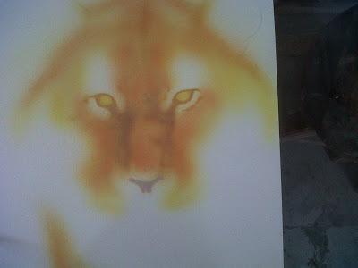 Cuadro con la Aerografía de un Tigre