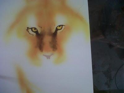 Cuadro con la Aerografía de un Tigre