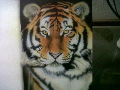 Cuadro con la Aerografía de un Tigre