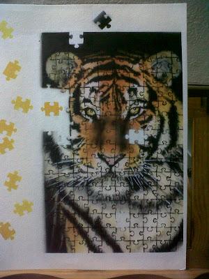 Cuadro con la Aerografía de un Tigre