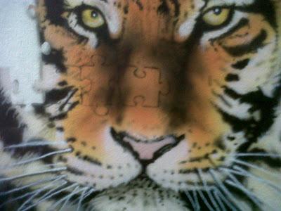 Cuadro con la Aerografía de un Tigre