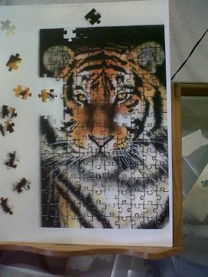 Cuadro con la Aerografía de un Tigre