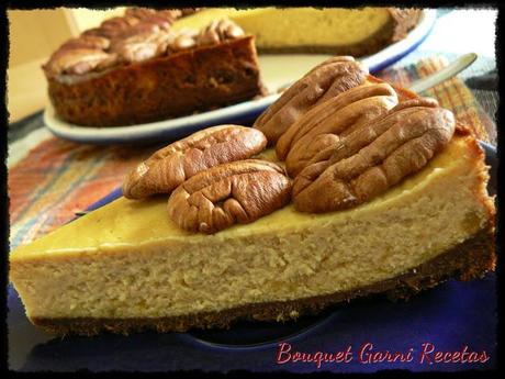 Cheesecake de batatas, miel y nueces Pecan (Además... ¡Otro premio recibido y más de 100 seguidores en Google+!)