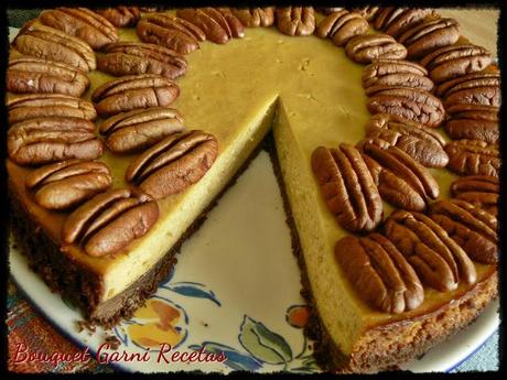 Cheesecake de batatas, miel y nueces Pecan (Además... ¡Otro premio recibido y más de 100 seguidores en Google+!)
