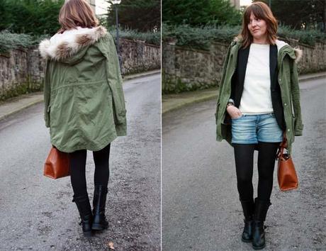 Short vaquero, sudadera y blazer